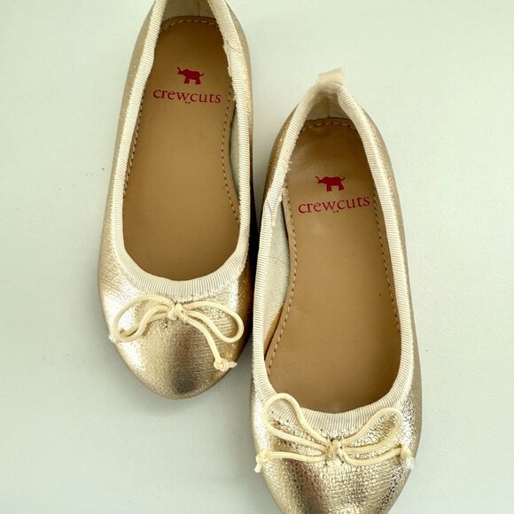 Crewcuts metallic gold ballet flats - Picture 1 of 3